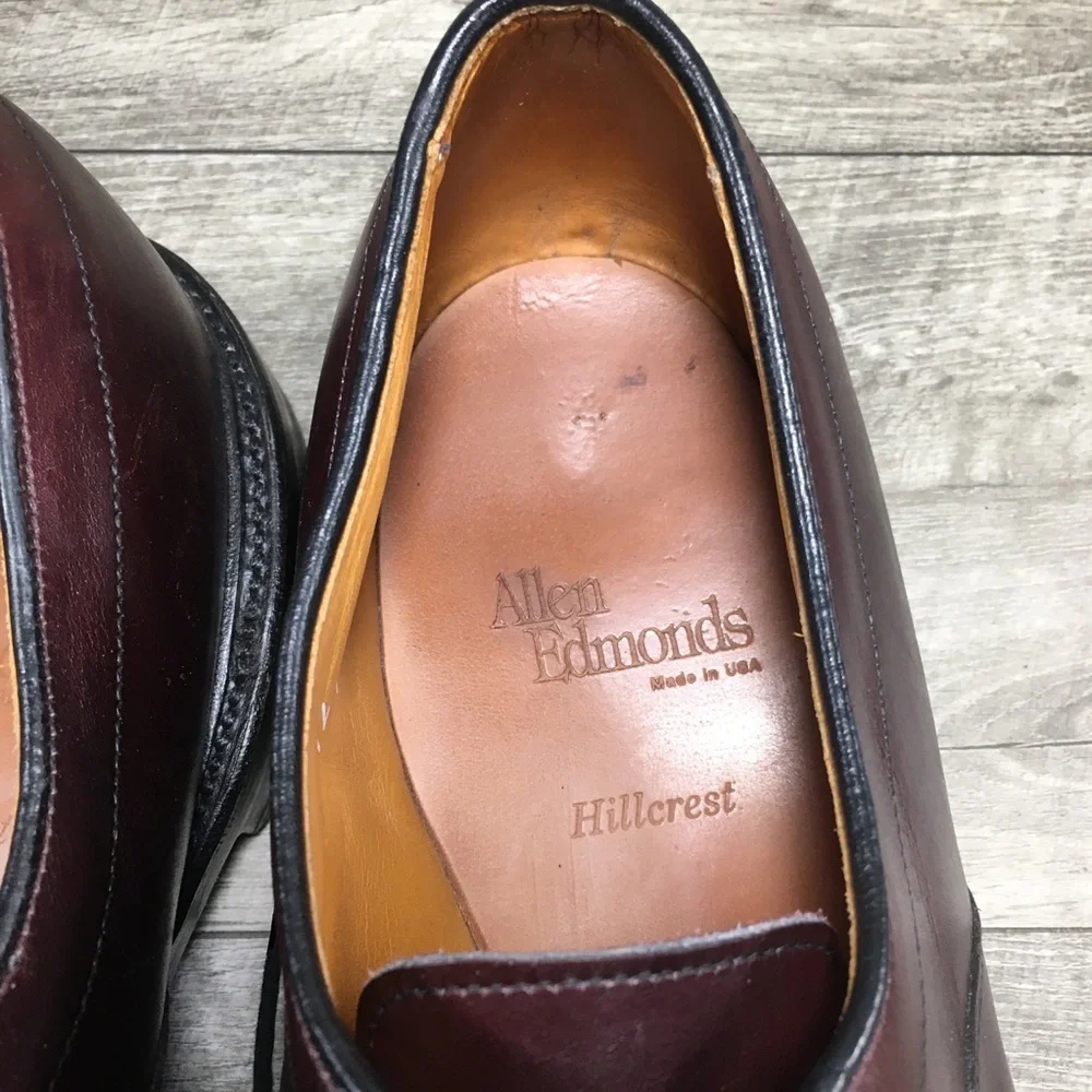 Allen Edmonds Hillcrest Men’s Leather Blucher Bicycle Toe Oxfords Derby Shoes 12